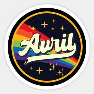 Avril // Rainbow In Space Vintage Style Sticker
